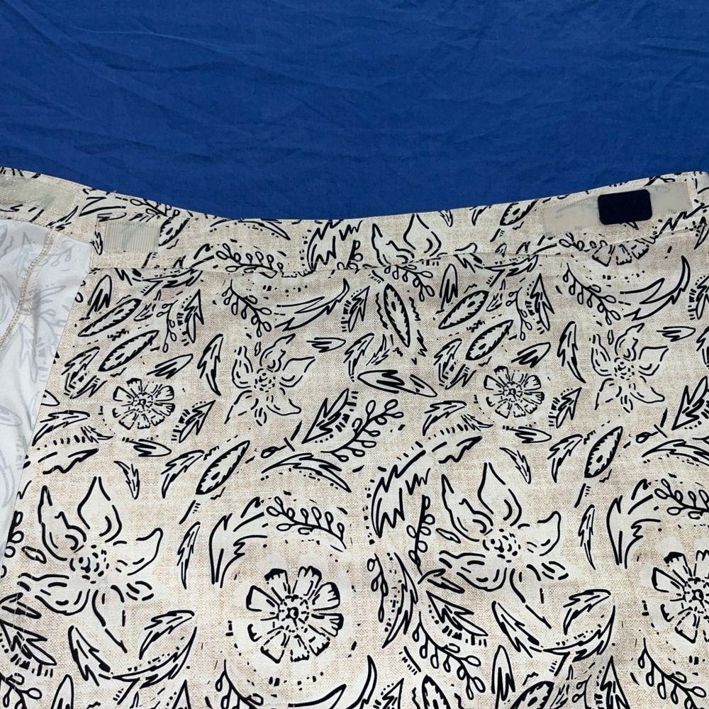 RIP SKIRT Hawaii Floral Rustica True Wrap Casual Skirt Size XL Black White - Picture 14 of 14